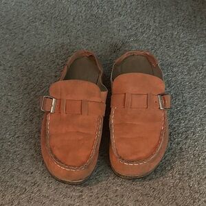 Women's Orange Suede Mules